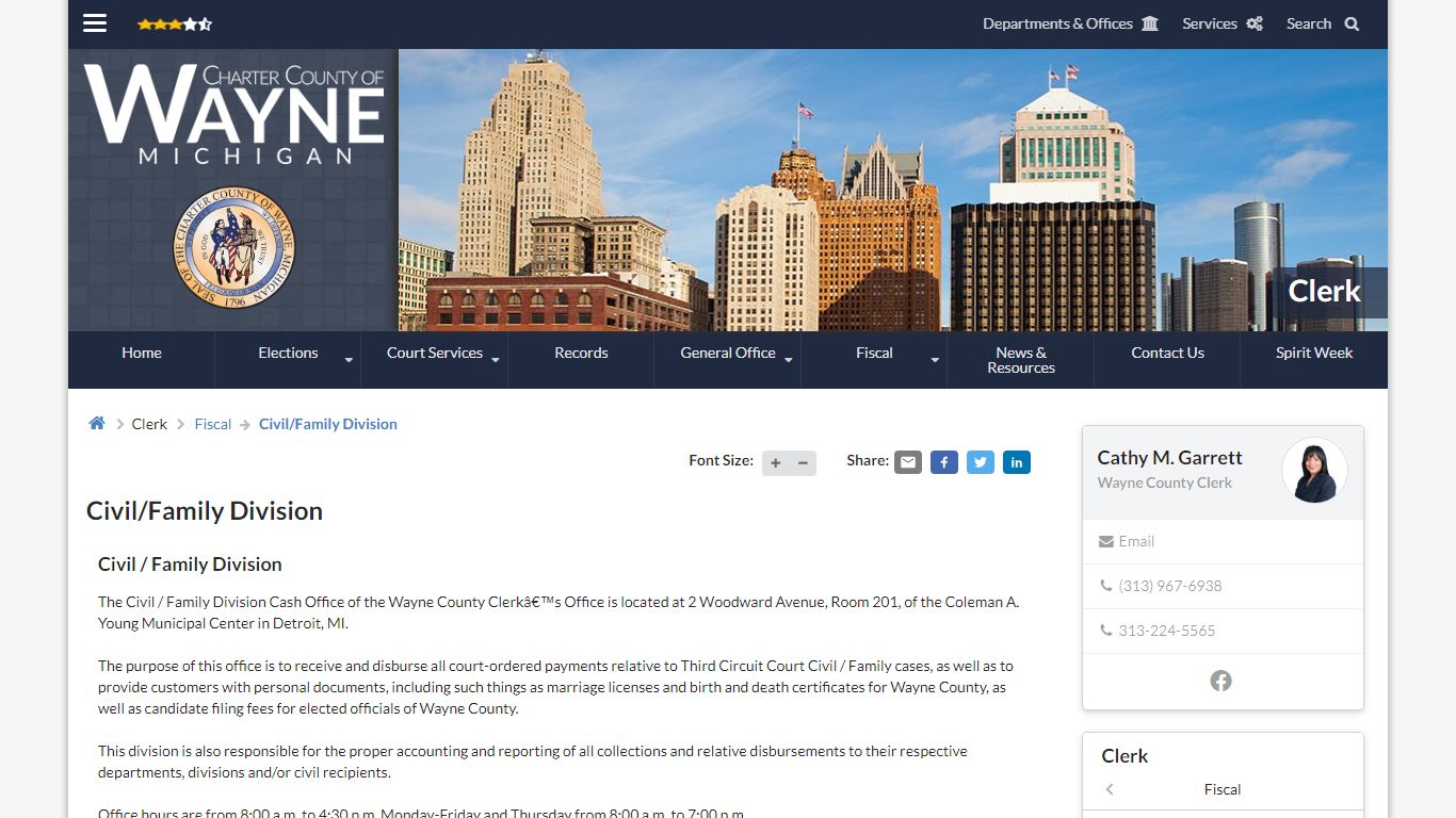 Civil/Family Division | Clerk - Wayne County, Michigan